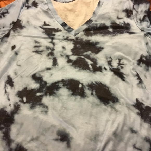 Ecrocoo summer v neck tie dyes short sleeve basic tee - Picture 2 of 2